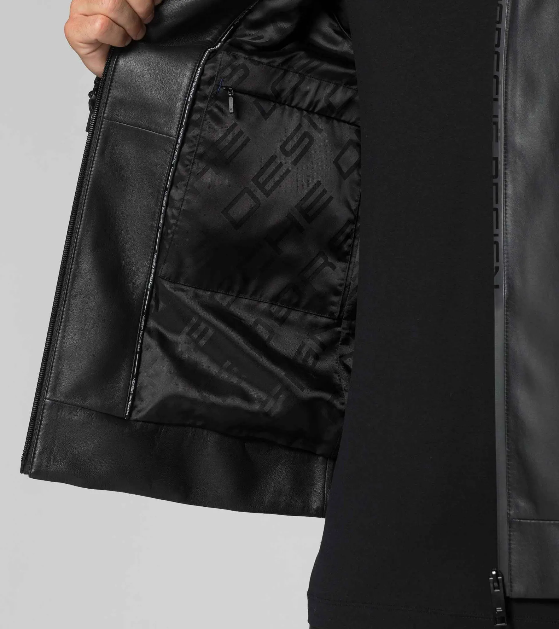 Porsche Design Active Leather Jacket Jet Black Hot