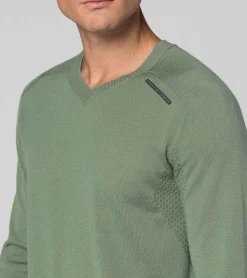 Porsche Design Evoknit® V-Neck Pullover Dusty Green Cheap
