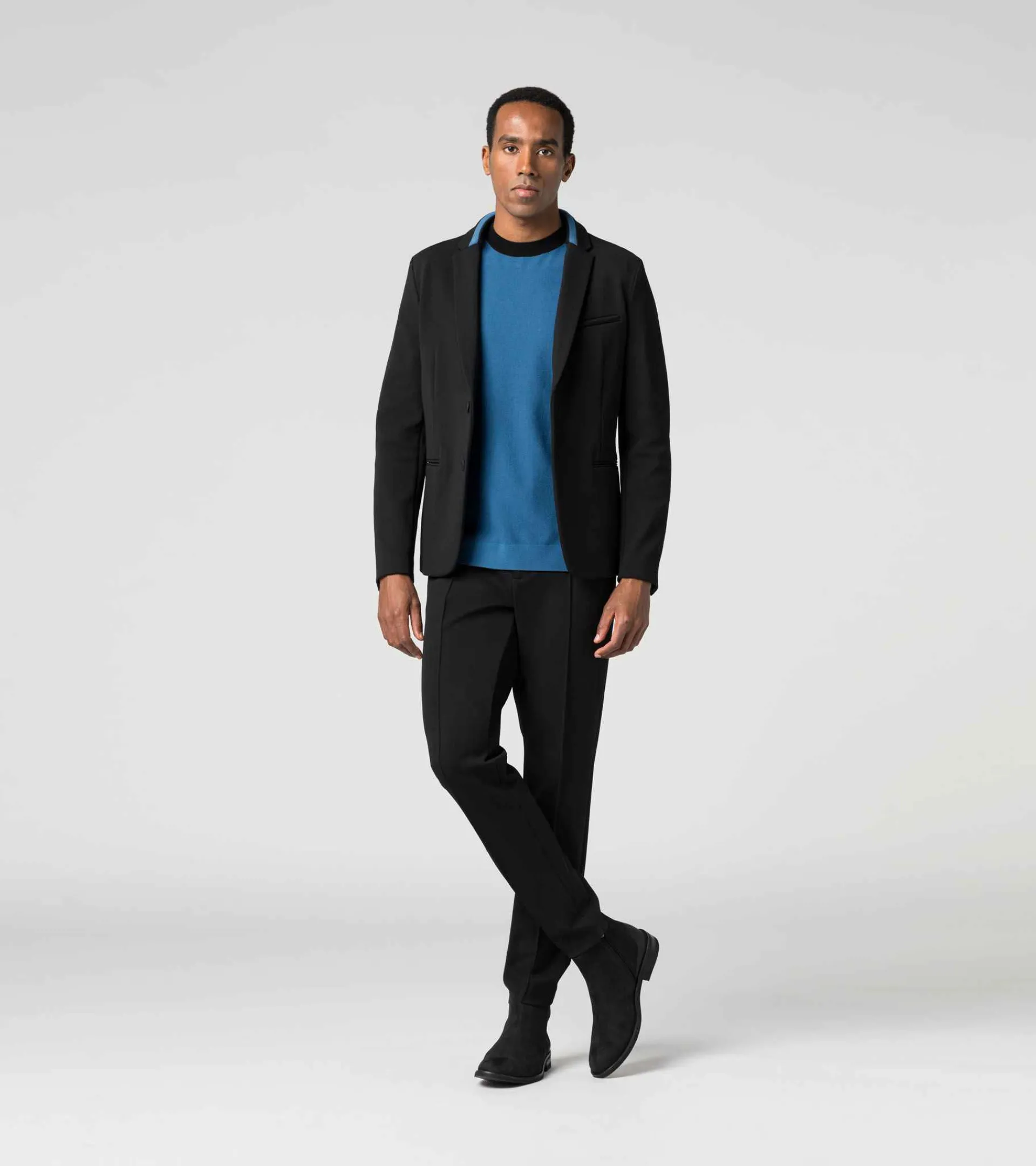 Porsche Design Striped Detailed Driving Knit Blazer Jet Black Flash Sale
