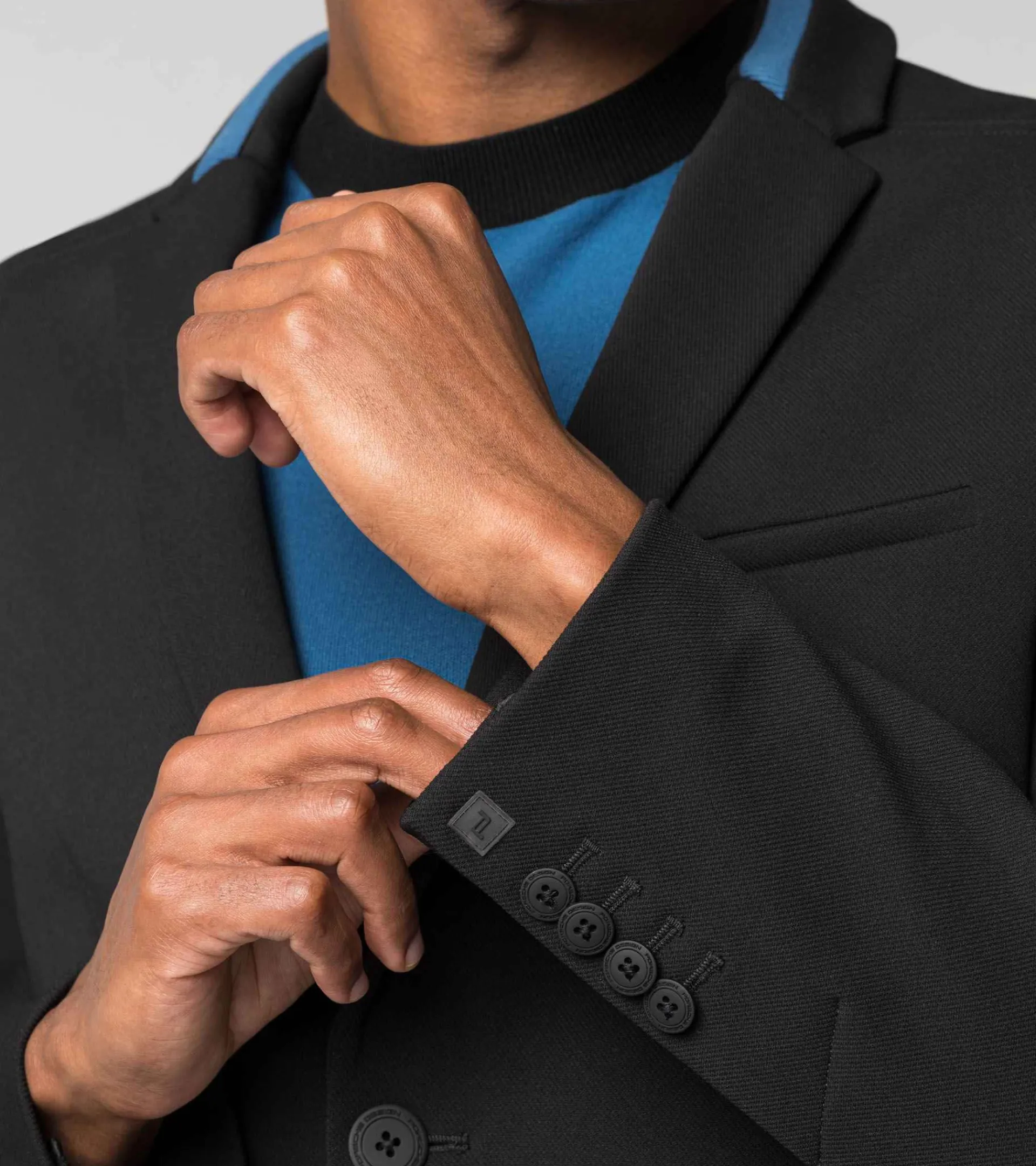 Porsche Design Striped Detailed Driving Knit Blazer Jet Black Flash Sale