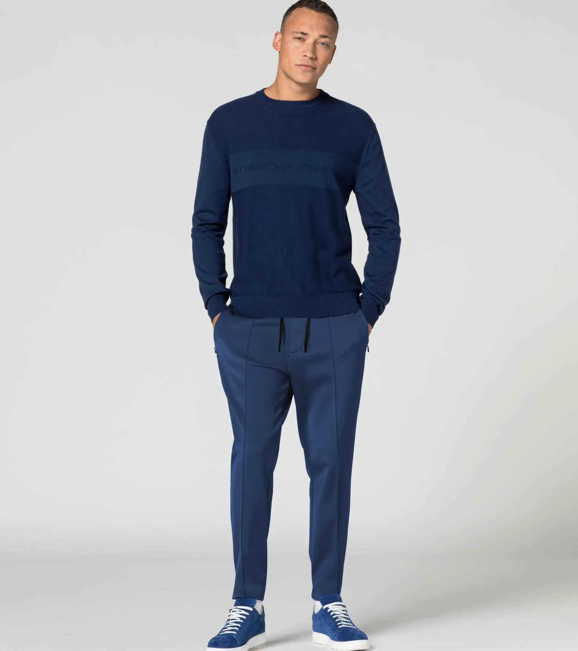 Porsche Design Sueter Com Logotipo Jacquard Blue Depths Shop