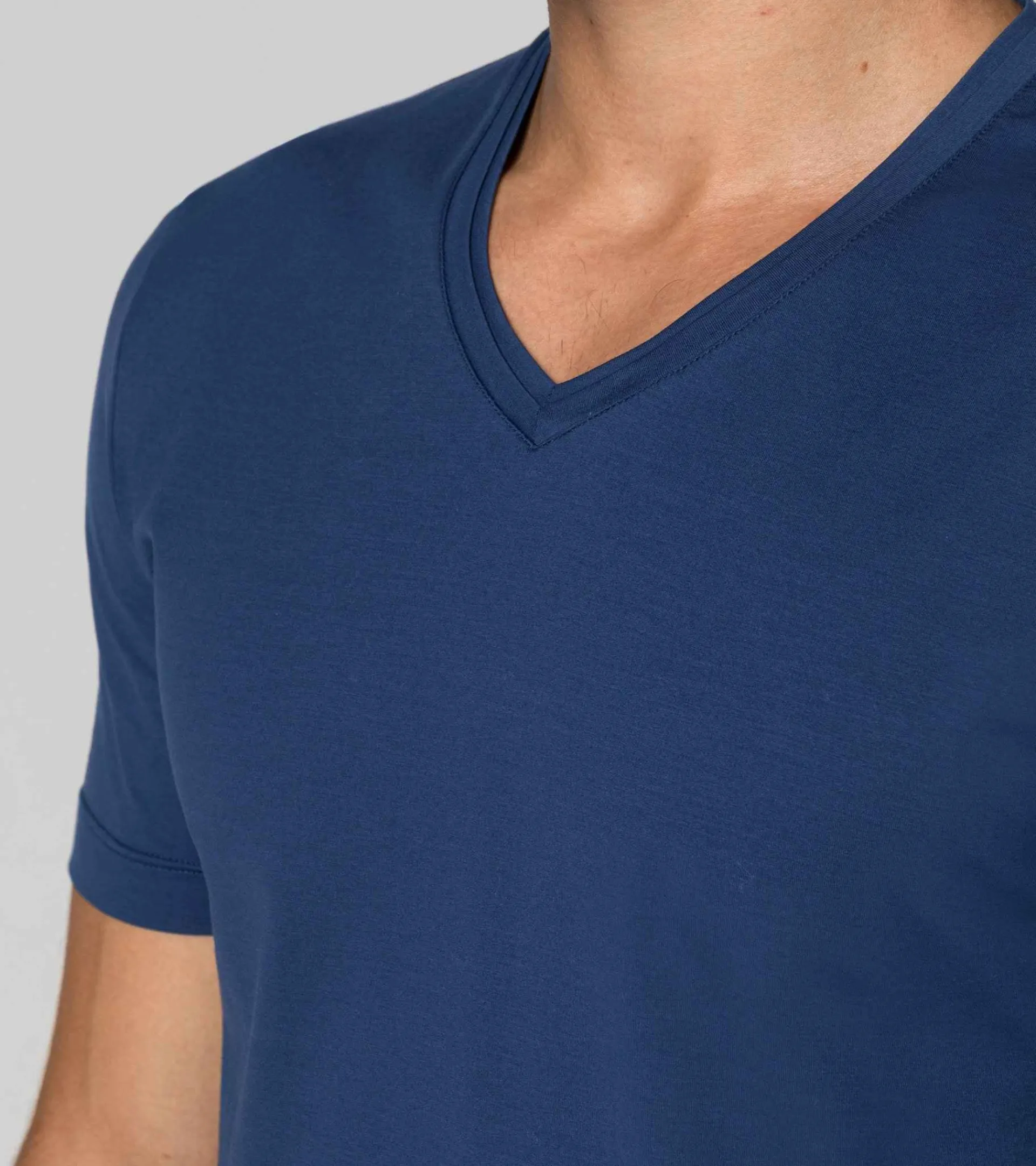 Porsche Design V-Neck T-Shirt Blue Depths New
