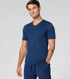 Porsche Design V-Neck T-Shirt Blue Depths Flash Sale